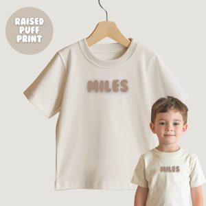 Kids Raised Puff Print Name T-shirt