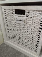 White Acrylic Tag with Text (Holes)