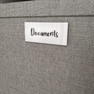 White Acrylic Tag with Text (Holes)