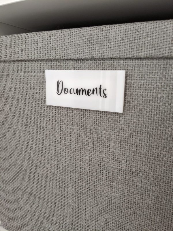 White Acrylic Tag with Text (Holes)