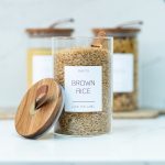 Individual Customisable Glass Canister with Wooden Lid and Leather Pull