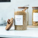 Individual Customisable Glass Canister with Wooden Lid and Leather Pull