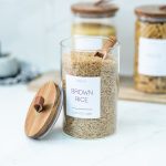 Individual Customisable Glass Canister with Wooden Lid and Leather Pull