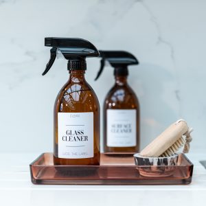 Customisable Plastic Amber Spray Bottle with White Label - 500ml