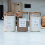 Set of 3 Customisable Glass Canisters with Wooden Lid