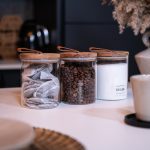 Tea Coffee Sugar Glass Jars with Pull Tab 750ml