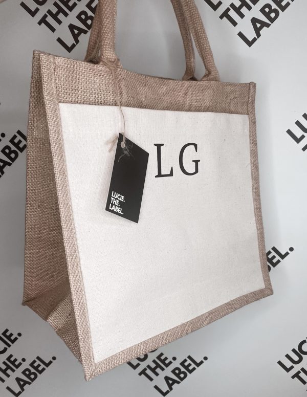 Personalised Initial Jute Lunch Bag