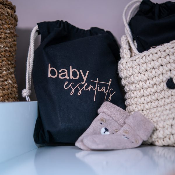 Set of 2 Black Organising Drawstrings Bags