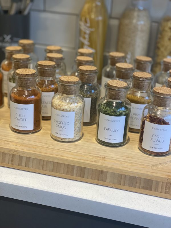 Glass Herbs and Spices Jar with Cork Stopper