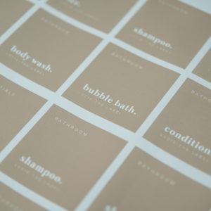 Individual Beige Waterproof Vinyl Label 60mm x 60mm