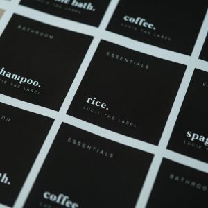 Individual Black Waterproof Vinyl Label 60mm x 60mm