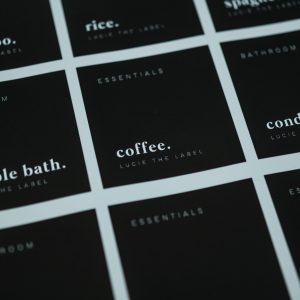 Individual Black Waterproof Vinyl Label 60mm x 60mm