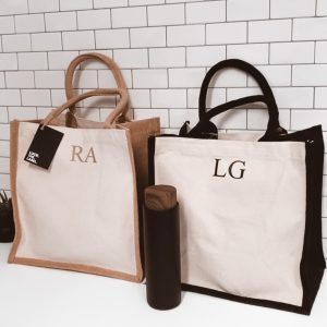 Personalised Initial Jute Snack Bag (No Pocket)
