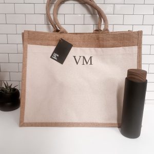 Personalised Initial Jute Shopper Bag